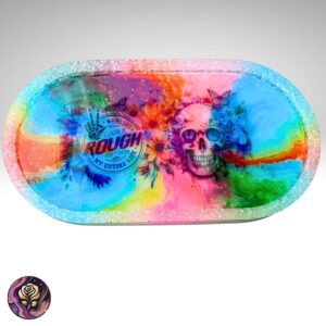 Handmade colorful resin jewelry tray with gothic skull design and glossy finish, perfect for trinkets, keys, or bold vanity decor