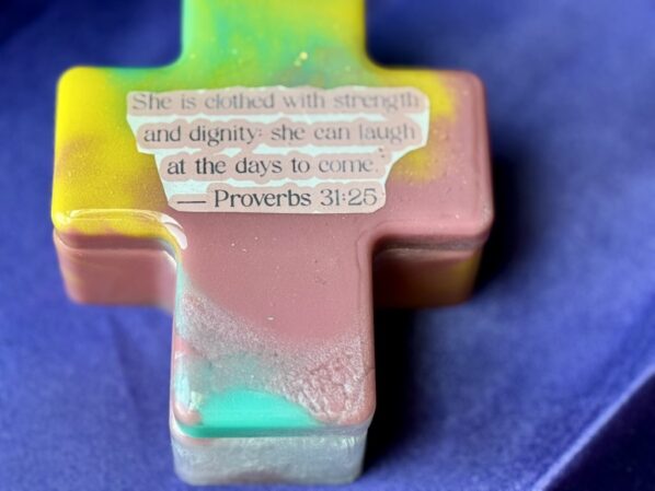 Scripture trinket box with “She is clothed with strength and dignity” quote